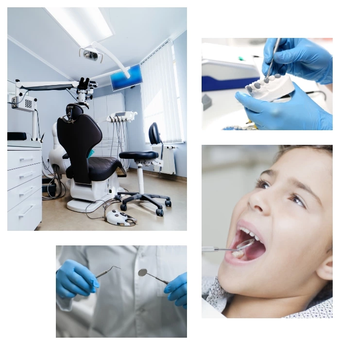 Fotel dentystyczny, chłopiec, proteza